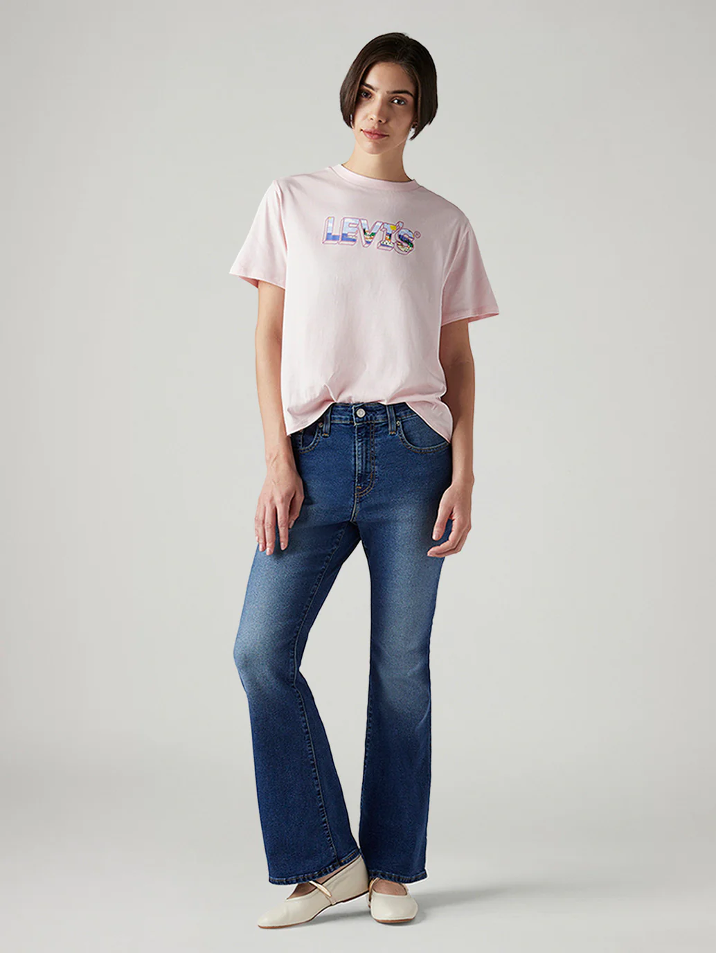 Women's 726 Dark Blue Flared Fit High Rise Jeans